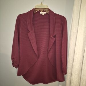 Burgundy Textured Blazer